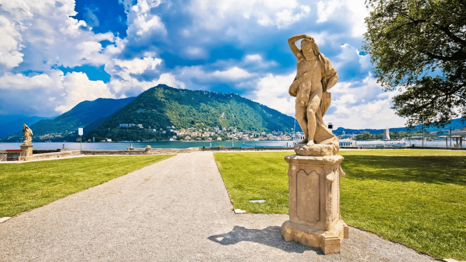A landscape and statue in Italy.