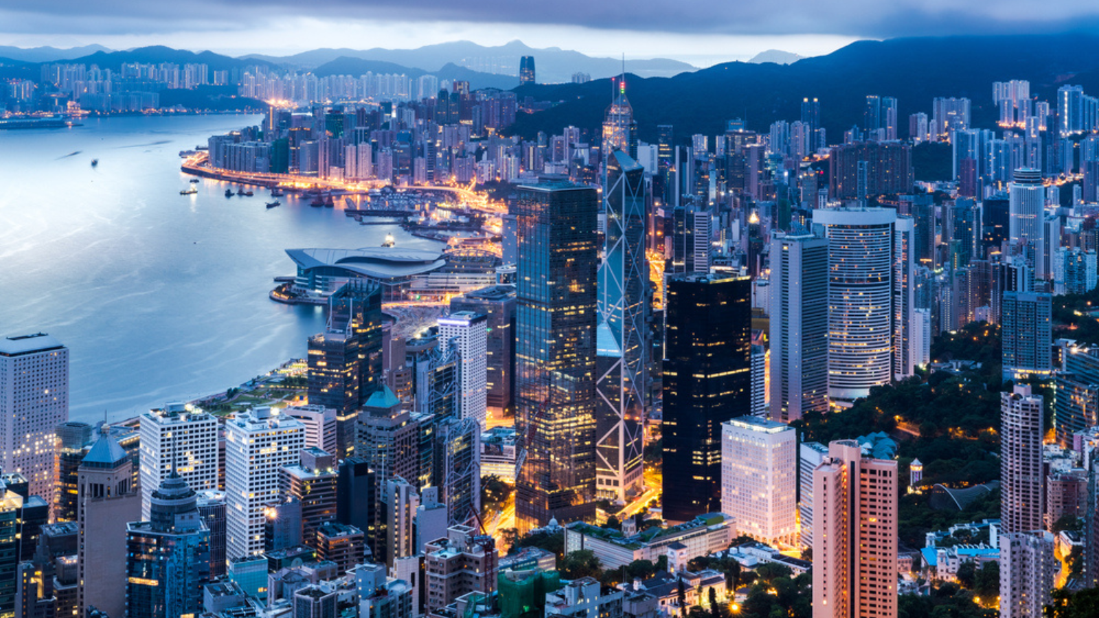 Cityscape of Hong Kong.