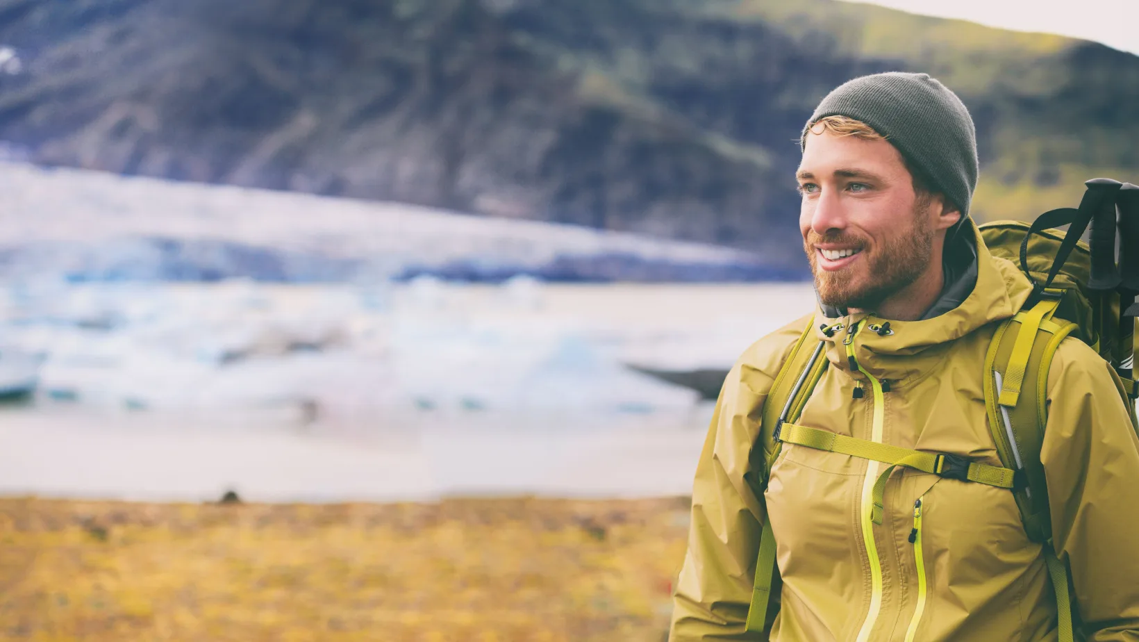 Solo man hikes the Norwegian wilderness