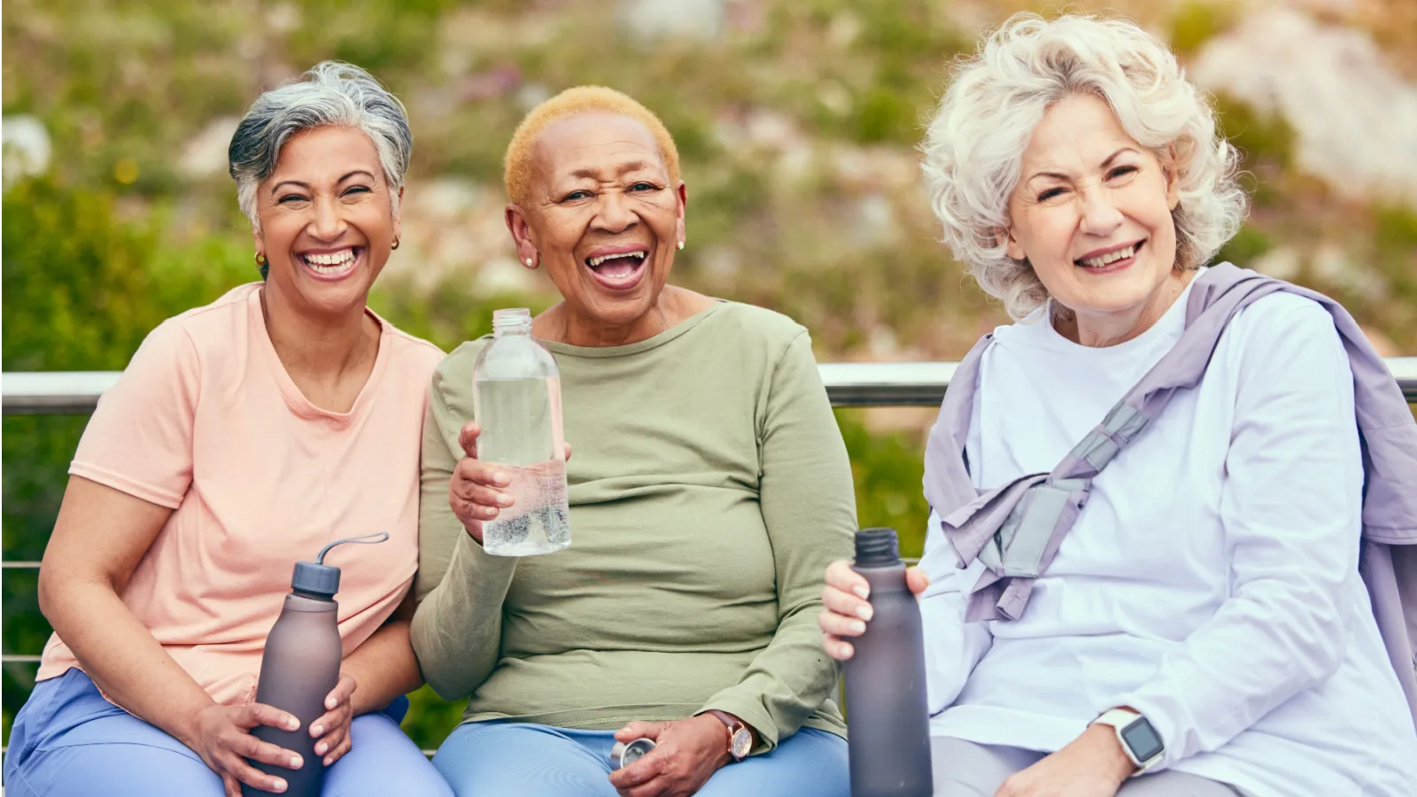 Older women laughing together.